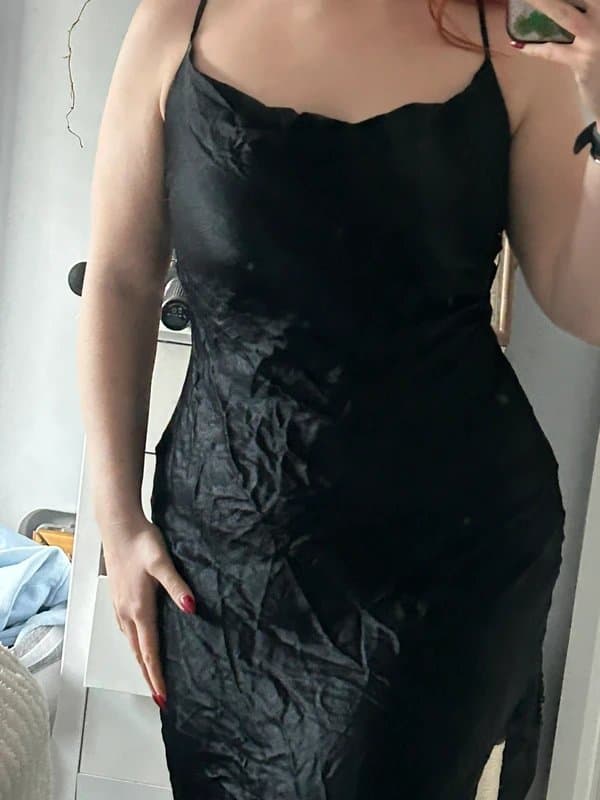Bershka silk like little black dress