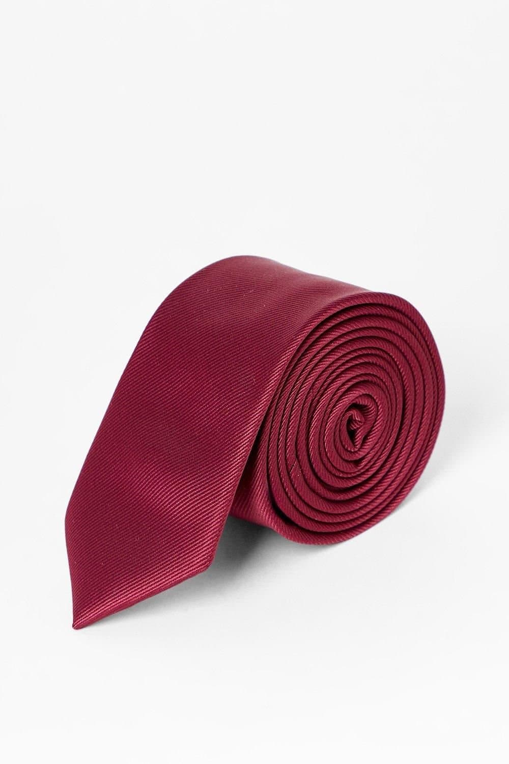 Burton Burton Men's Claret Burgundy Slim Tie