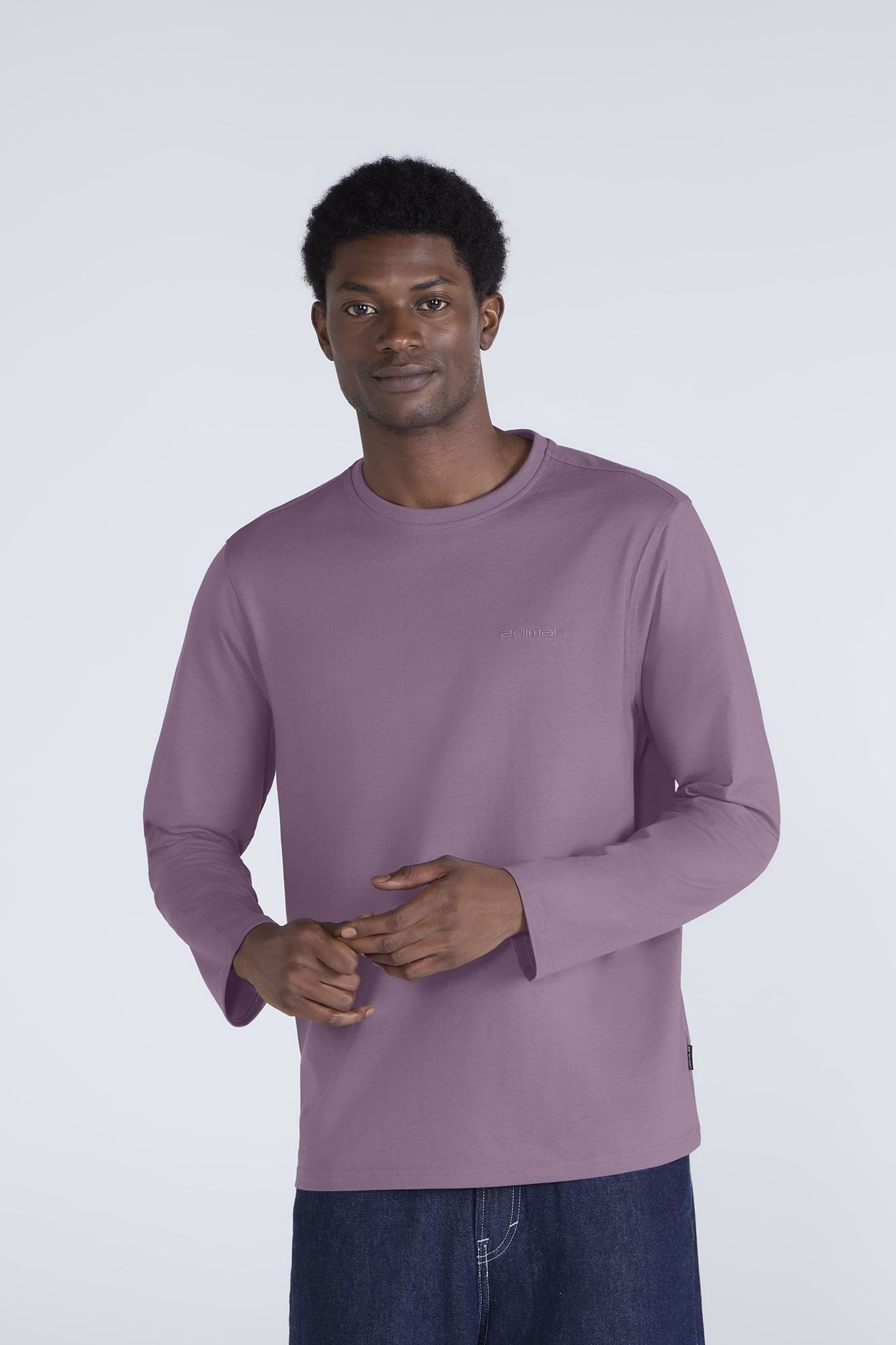 Animal Animal Men's 'Otis' Comfortable Lightweight Top Casual Long Sleeve Outdoor T-Shirt in Purple