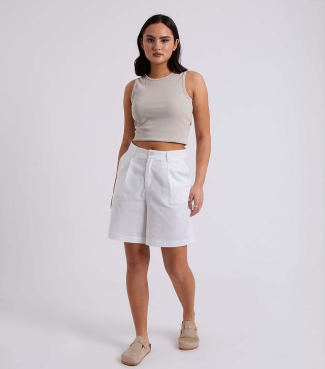 Urban Bliss Women's White Cotton Blend Shorts Urban Bliss New Look - 2