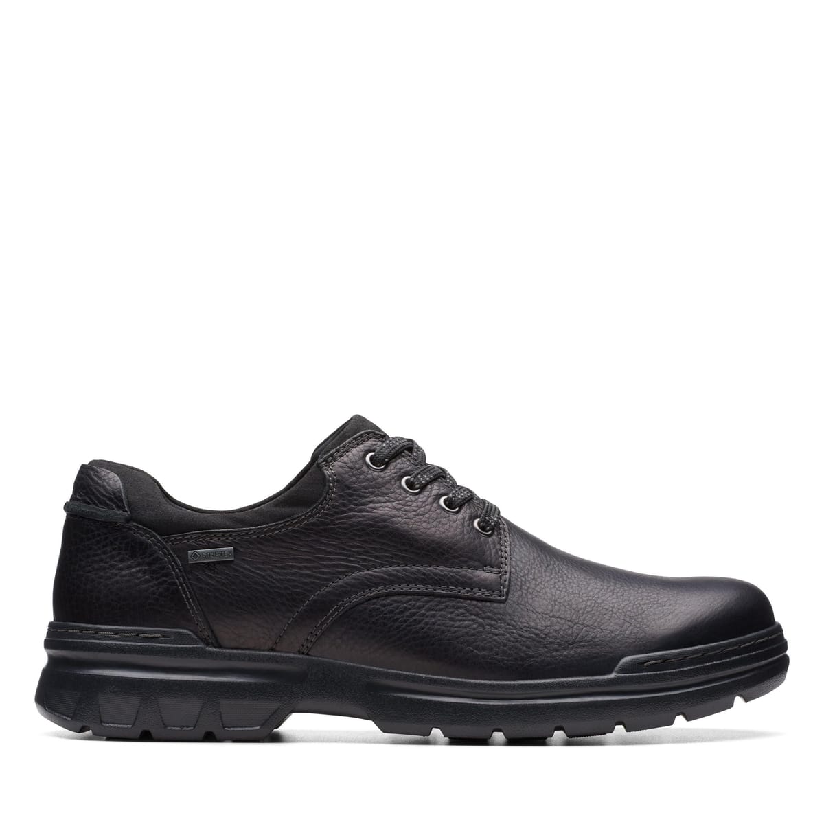 Clarks Clarks Men's Rockie Walk GORE-TEX Black Leather Derby Shoes, Lace Up - 1
