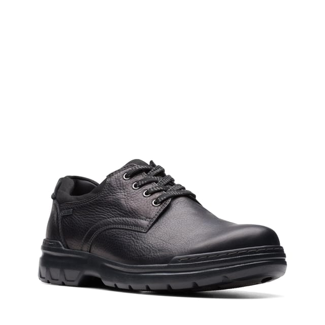 Clarks Clarks Men's Rockie Walk GORE-TEX Black Leather Derby Shoes, Lace Up - 2