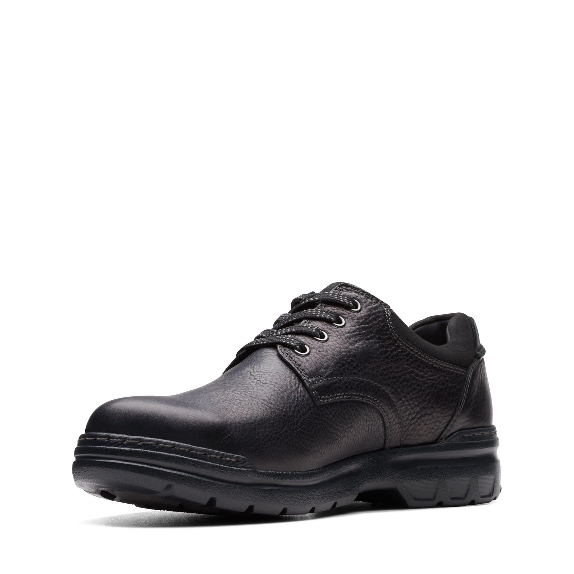 Clarks Clarks Men's Rockie Walk GORE-TEX Black Leather Derby Shoes, Lace Up - 4