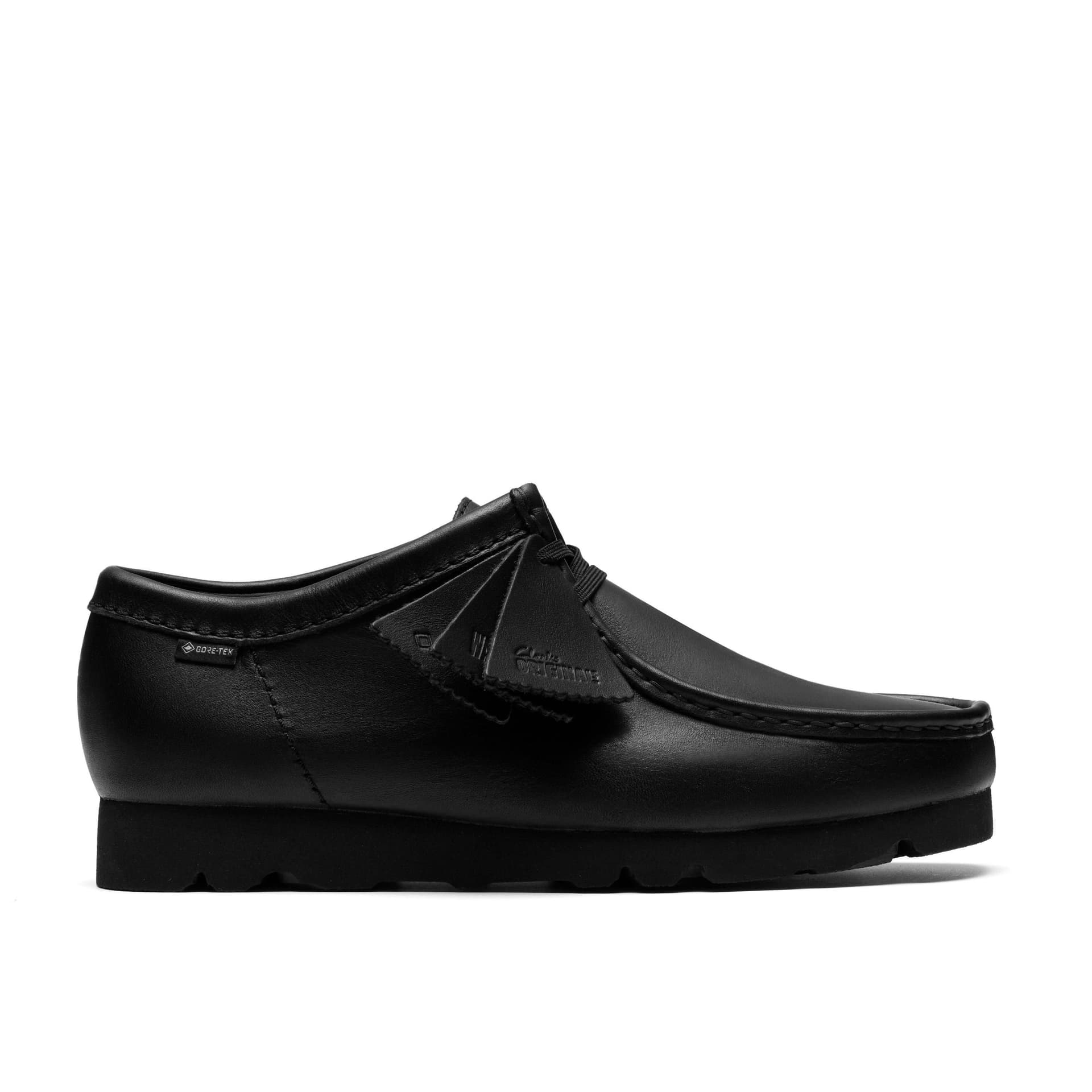 Clarks Clarks Men's Wallabee GORE-TEX Black/Black Leather Wallabee, Lace Up in Black