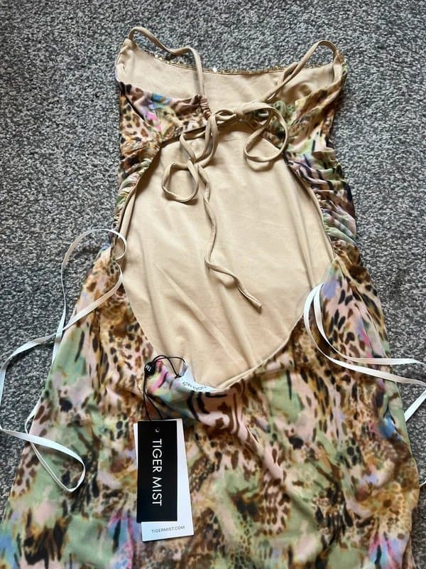 Tiger Mist Tiger mist multicolour leopard / cheetah print glittery maxi dress