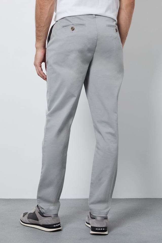 Burton Burton Men's Pale Grey Slim Fit Chino Trousers - 3