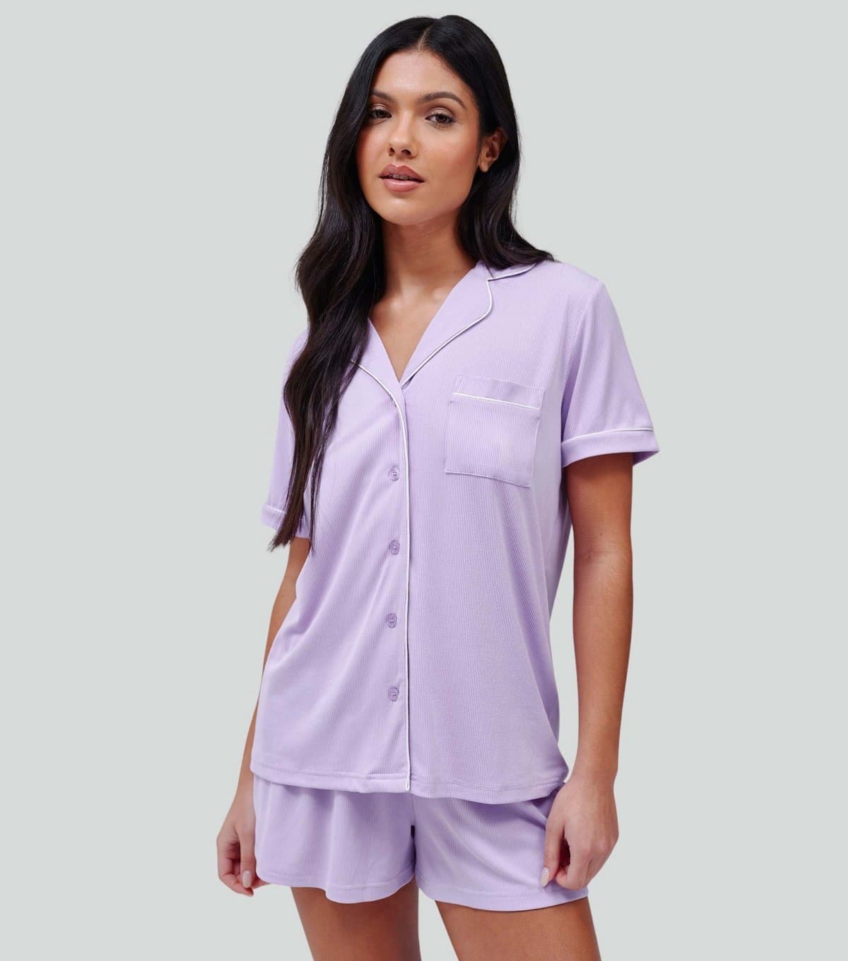 Loungeable Women's Lilac Shirt and Shorts Pyjama Set Loungeable New Look