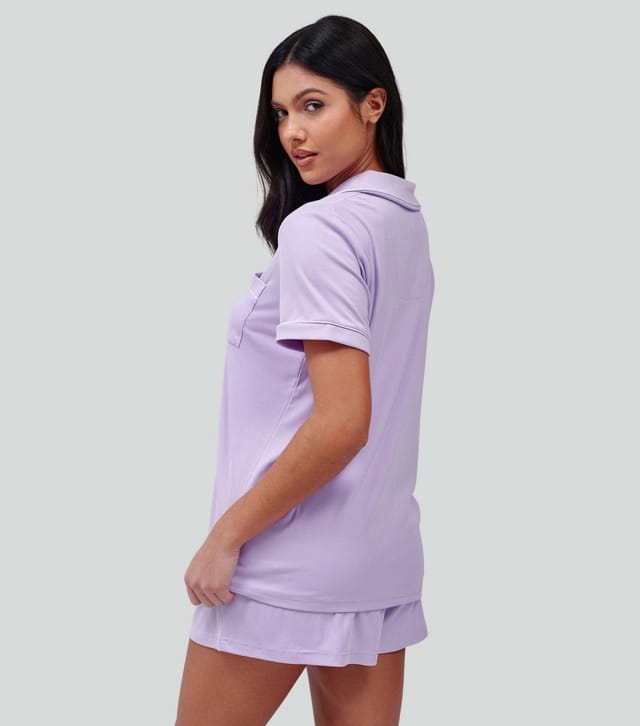 Loungeable Women's Lilac Shirt and Shorts Pyjama Set Loungeable New Look - 3