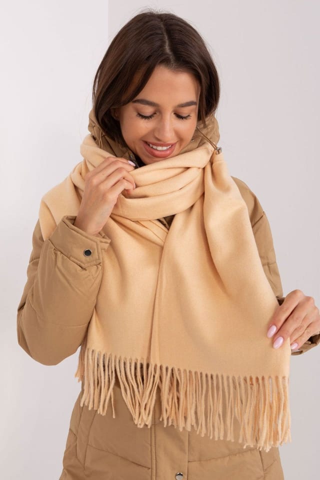 Love Lace Love Lace Women's Warm Long Tassel Scarf Decorative Fringe Soft for Winter in Beige - 2