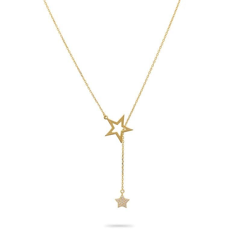 Gold Trip Gold Trip Women's Double Star Lariat Necklace in Gold