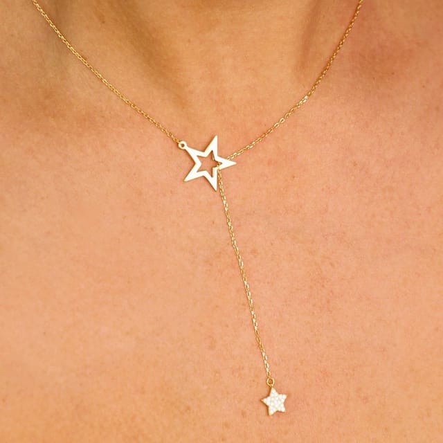 Gold Trip Gold Trip Women's Double Star Lariat Necklace in Gold - 2