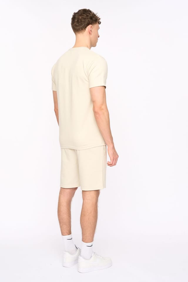 Duck&Cover Duck&Cover Men's Sherborn Textured Crew Neck T-Shirt with Embroidery in Light Stone - 3
