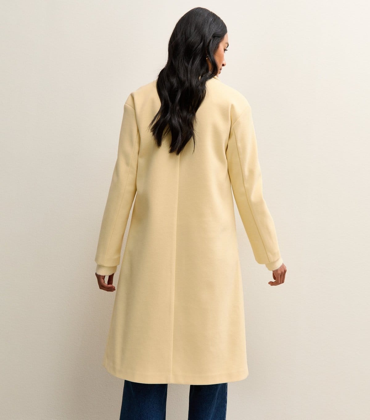 New Look Women's Light Yellow Open Front Longline Coat New Look - 4