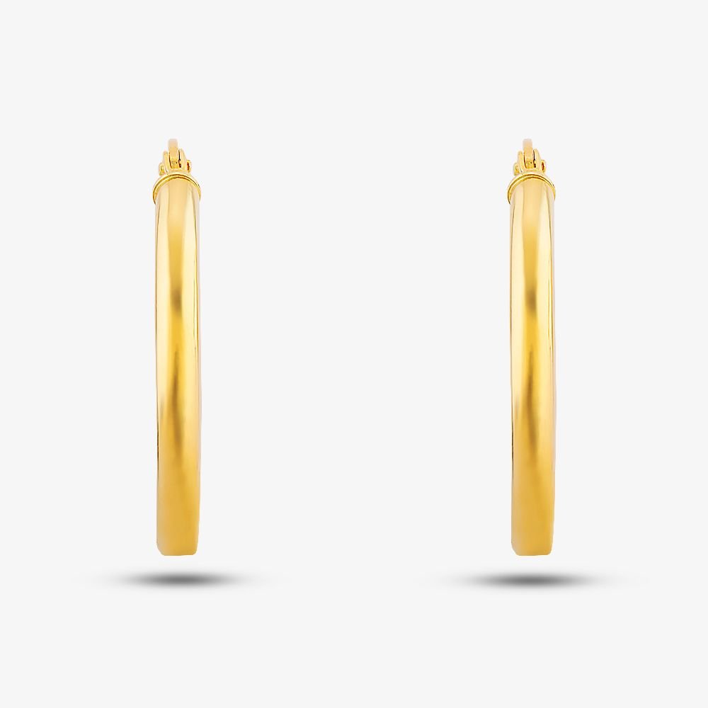 T.H.Baker T.H.Baker Women's 9ct Yellow Gold Oval Creole Earrings UER068Y - 2