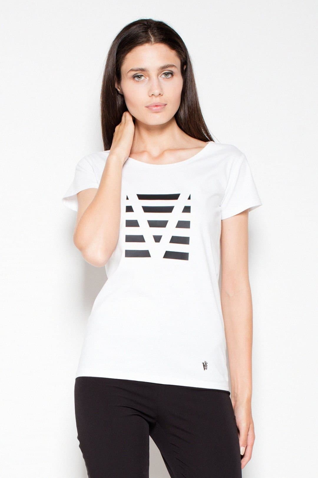 Love Lace Love Lace Women's Cotton Printed T-Shirt with Short Sleeves in White