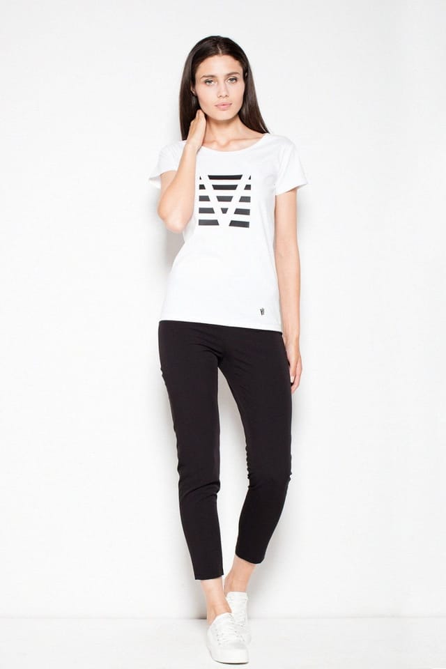 Love Lace Love Lace Women's Cotton Printed T-Shirt with Short Sleeves in White - 2