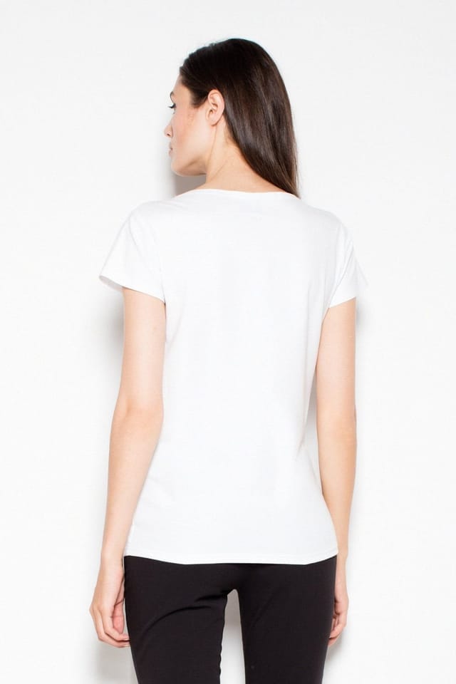 Love Lace Love Lace Women's Cotton Printed T-Shirt with Short Sleeves in White - 3