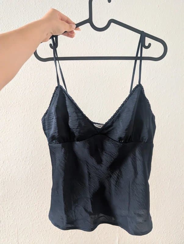 Bershka Navy blue bershka lacy top