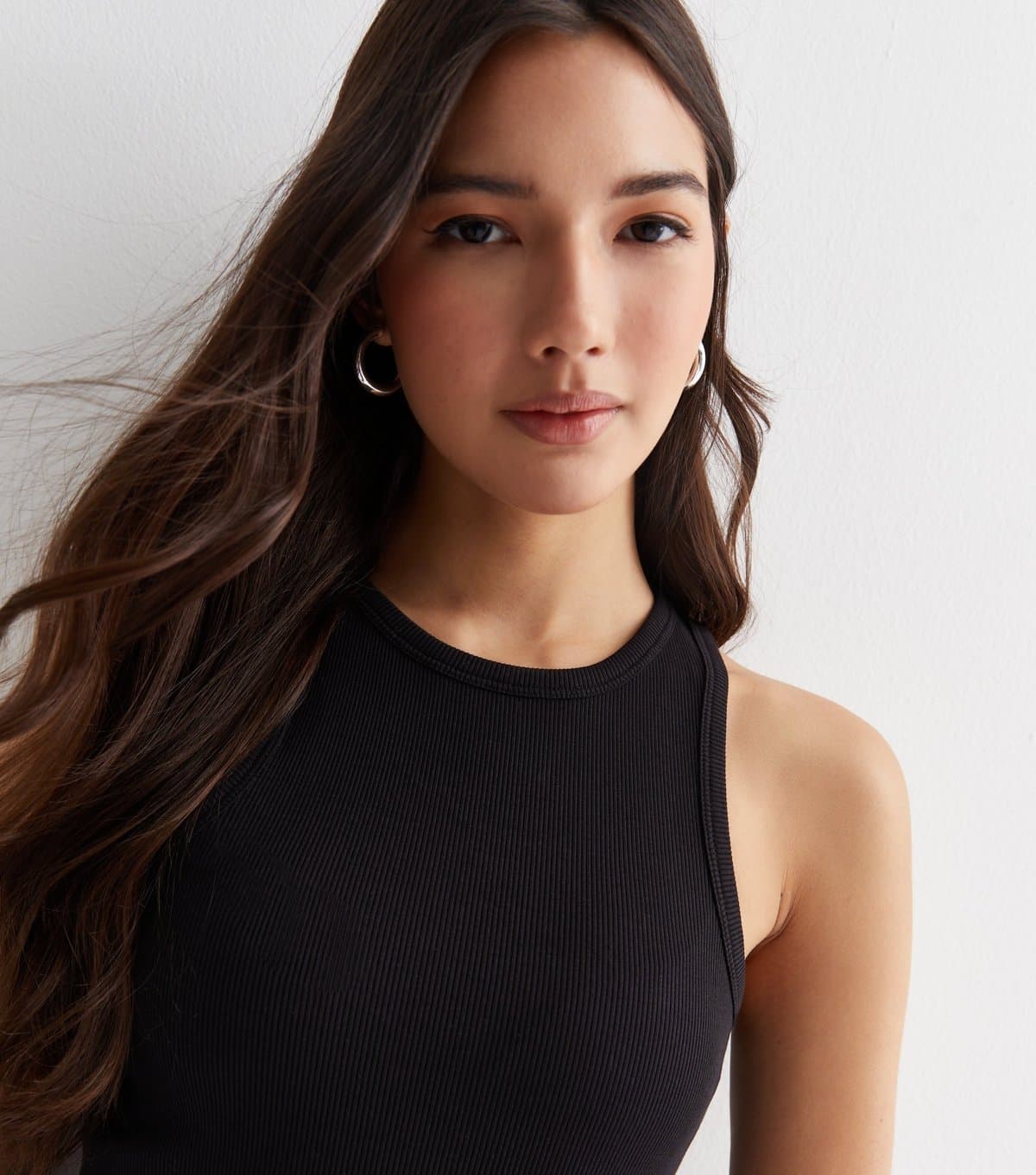 New Look New Look Black Ribbed Racer Vest