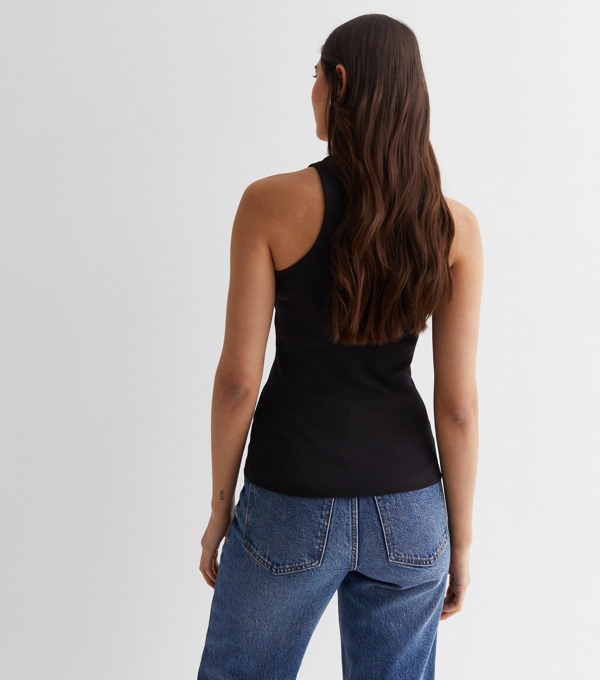 New Look Women's Black Ribbed Racer Vest New Look - 4