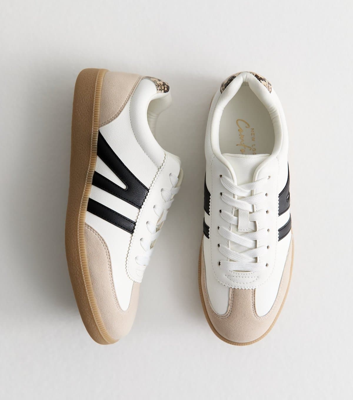 New Look Women's Black Faux Suede Panelled Trainers Vegan New Look