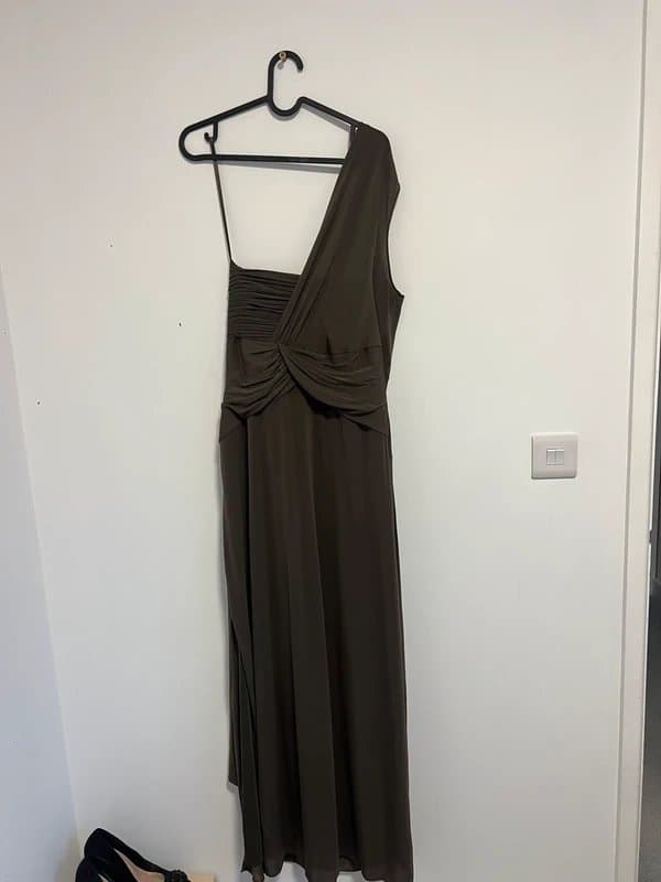 Coast Coast bridesmaid party dress long cruise size 18 Kharki occasion ware