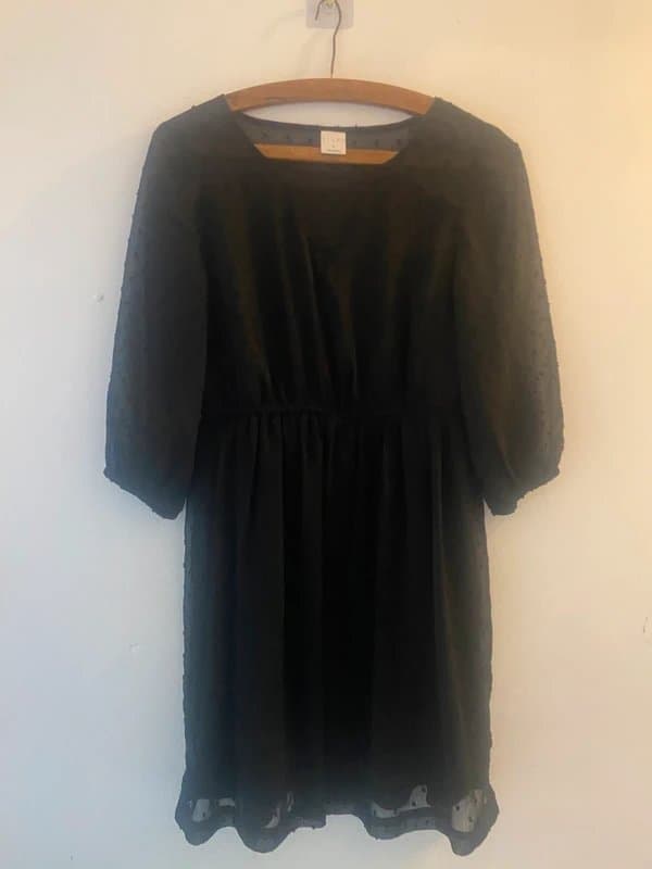 Vero Moda Vero Moda Black Chiffon Lined Floaty Dress sz M Great Condition