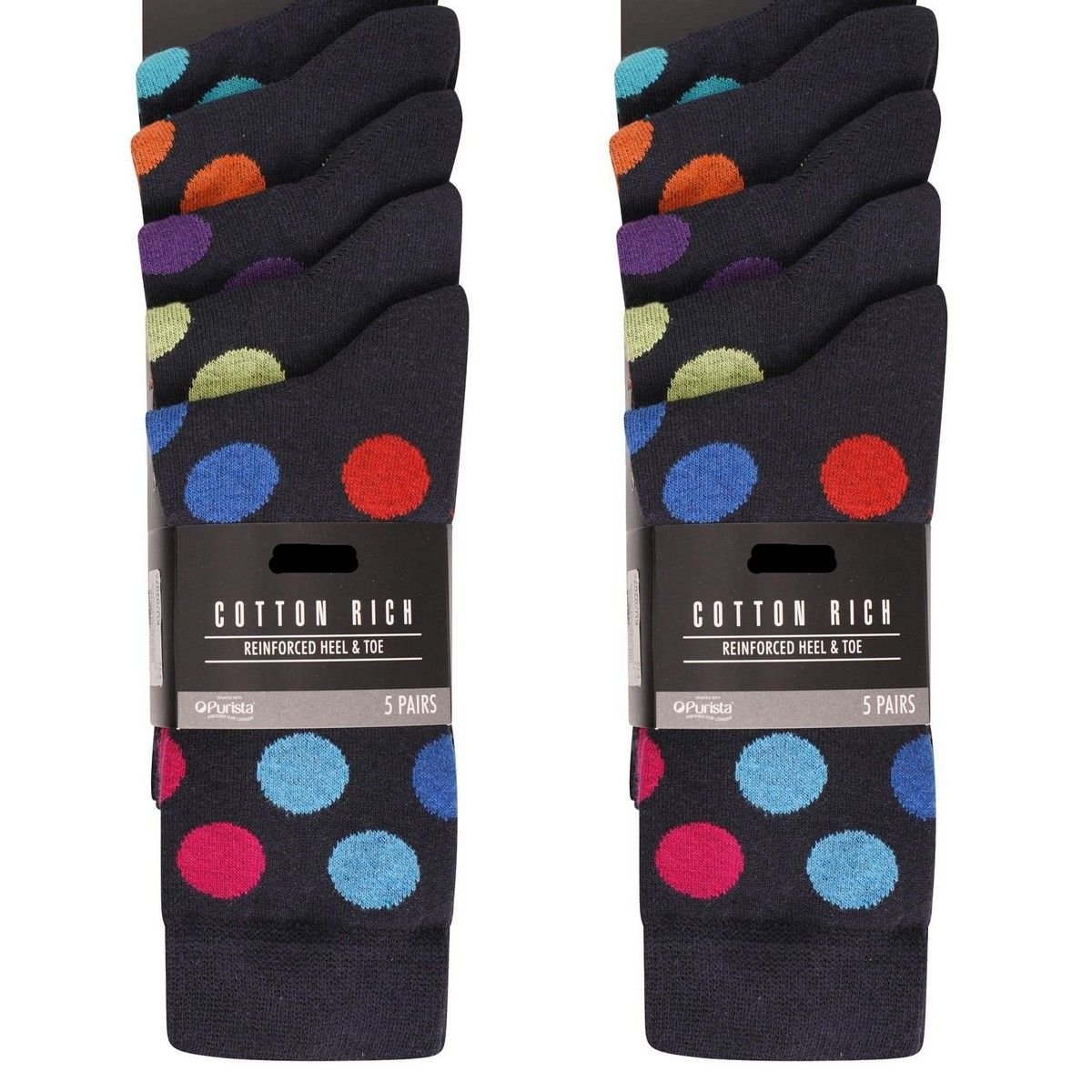 Ex Store Ex Store Men's Spotted Cotton Socks (Pack of 10) - 1