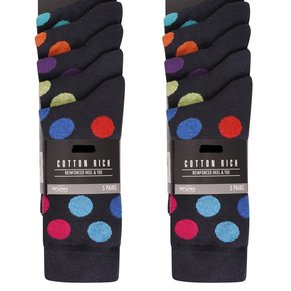 Ex Store Ex Store Men's Spotted Cotton Socks (Pack of 10)