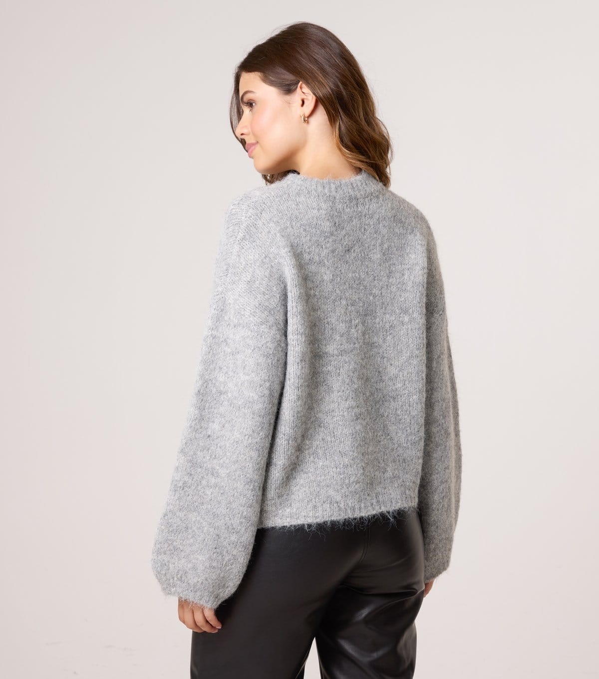 Blue Vanilla Women's Grey Flower Embellished Jumper Blue Vanilla New Look - 4