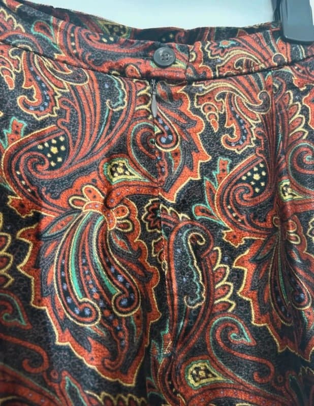 Weekend Max Mara Weekend Max Mara UK 14 Paisley Midi Skirt Brown Red Silk Blend A Line Designer