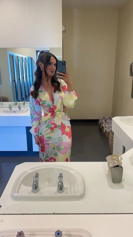 ASOS Satin cut out midi floral dress