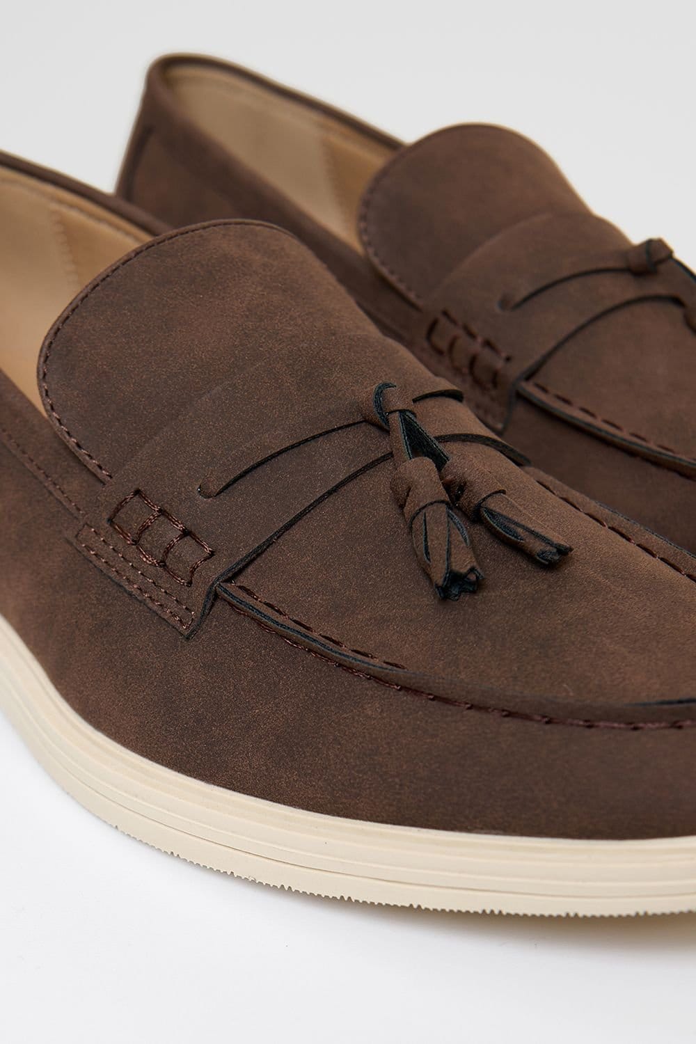 Threadbare threadbare Men's Faux Suede Tassel Loafers in Chocolate - 4