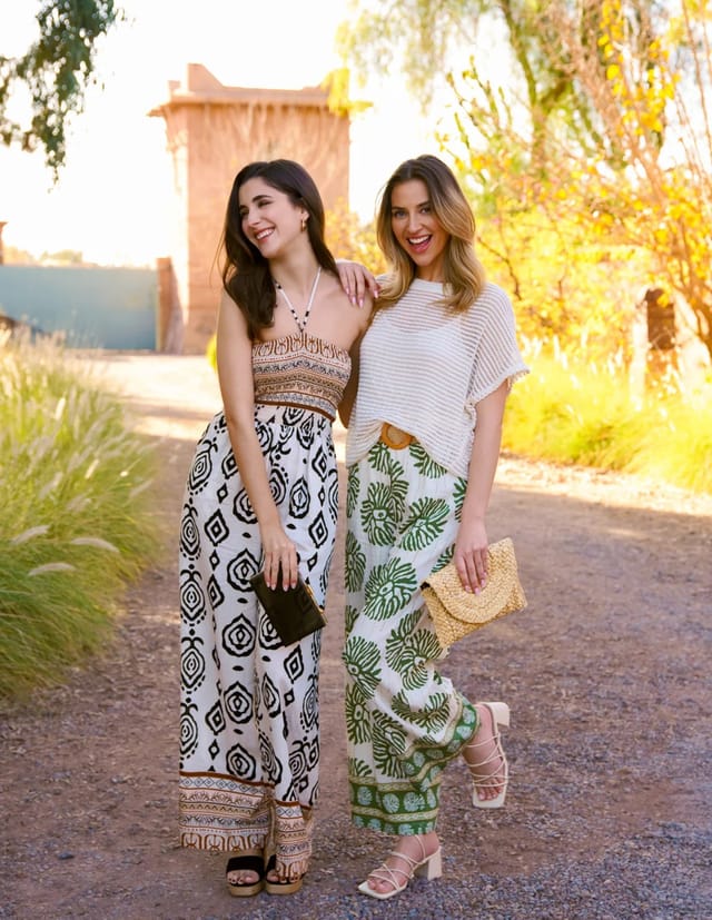 Blue Vanilla Print Strapless Bandeau Shirred Jumpsuit - 3