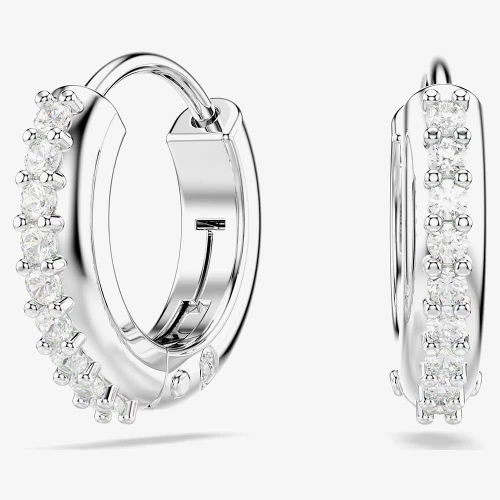 Swarovski Swarovski Women's Matrix Tennis Crystal Hoop Earrings 5690670 in Silver