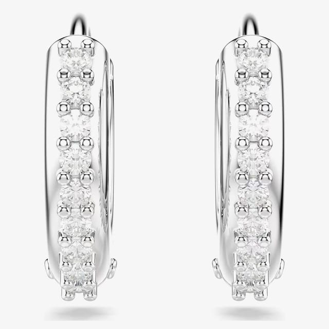 Swarovski Swarovski Women's Matrix Tennis Crystal Hoop Earrings 5690670 in Silver - 2