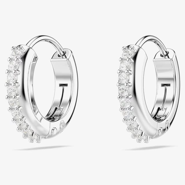 Swarovski Swarovski Women's Matrix Tennis Crystal Hoop Earrings 5690670 in Silver - 3