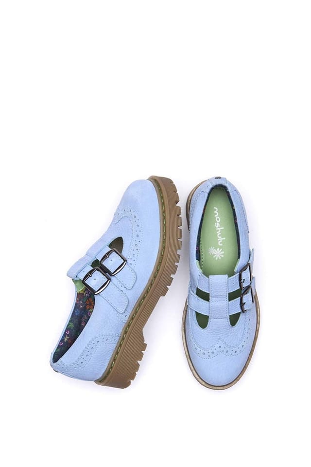 Moshulu Moshulu Women's 'Calthia' Chunky Nubuck Mary Jane Shoes in Light Blue - 2