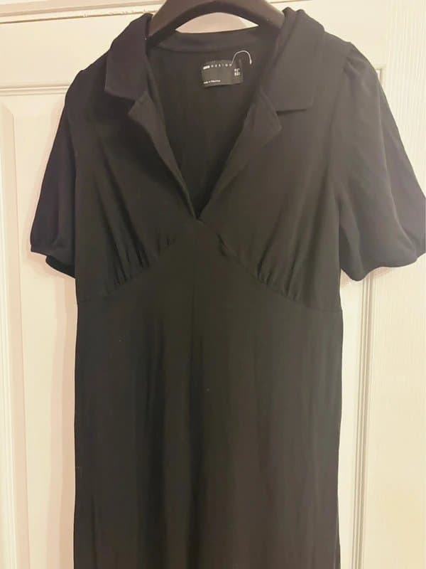 ASOS ASOS plunge black maxi 14 holiday casual dress same day post