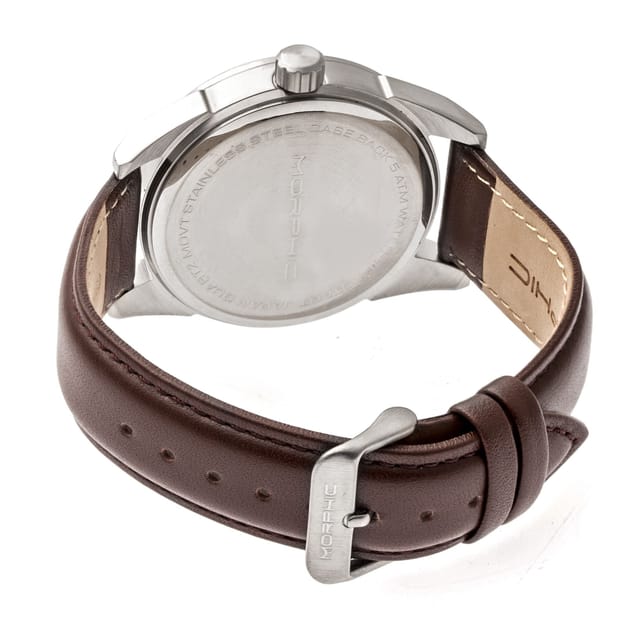 Morphic Morphic Men's M63 Series Leather-Band Watch w/Date in Brown - 2