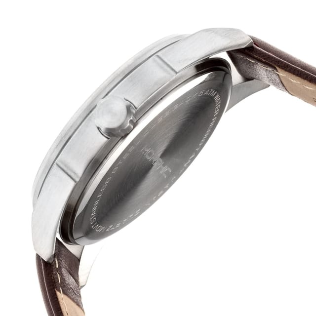 Morphic Morphic Men's M63 Series Leather-Band Watch w/Date in Brown - 3