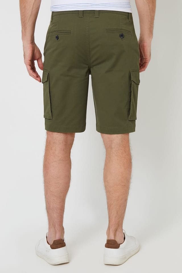 Saltwell Saltwell Men's Stretch Cotton Blend Cargo Shorts in Khaki - 2
