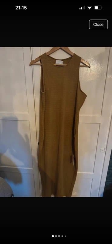 ASOS Design ASOS Design Ribbed Midi Dress – Camel Brown Size 18