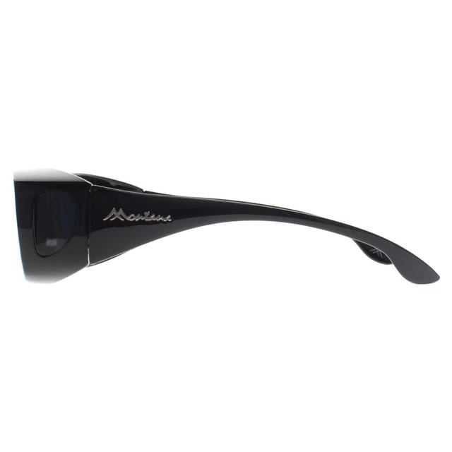 montana montana Men's Rectangle Shiny Black Smoke Polarized FO2 Fit Over Glasses Sunglasses - 3