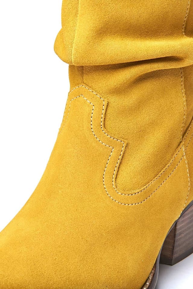 Moshulu Moshulu Women's 'Erica' Block Heel Western Boots in Yellow - 3