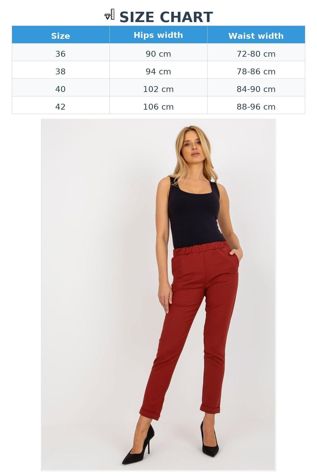 Love Lace Love Lace Women's Elastic Waist Slip Pocket Pants in Red - 4