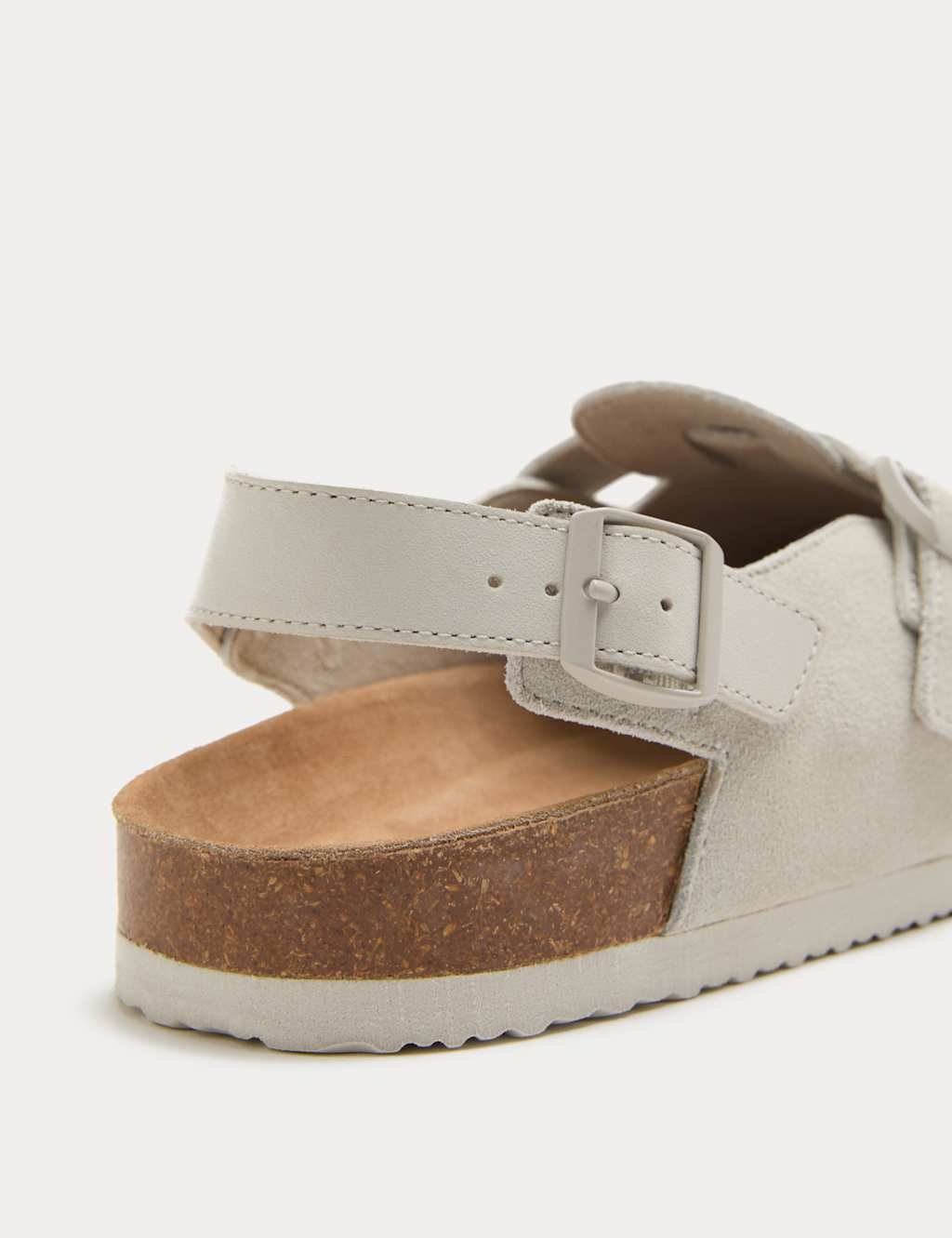 Marks & Spencer M&S Suede Backstrap Mules Light Grey - 2
