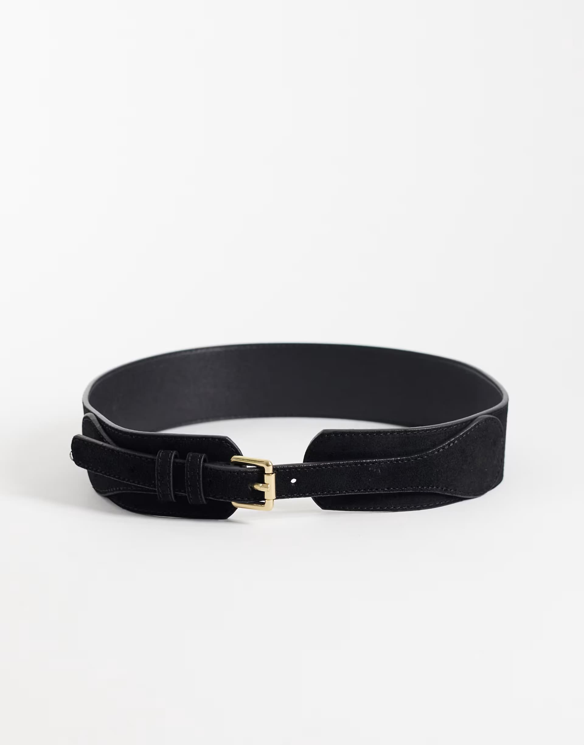 ASOS Mango faux suede thick belt in black