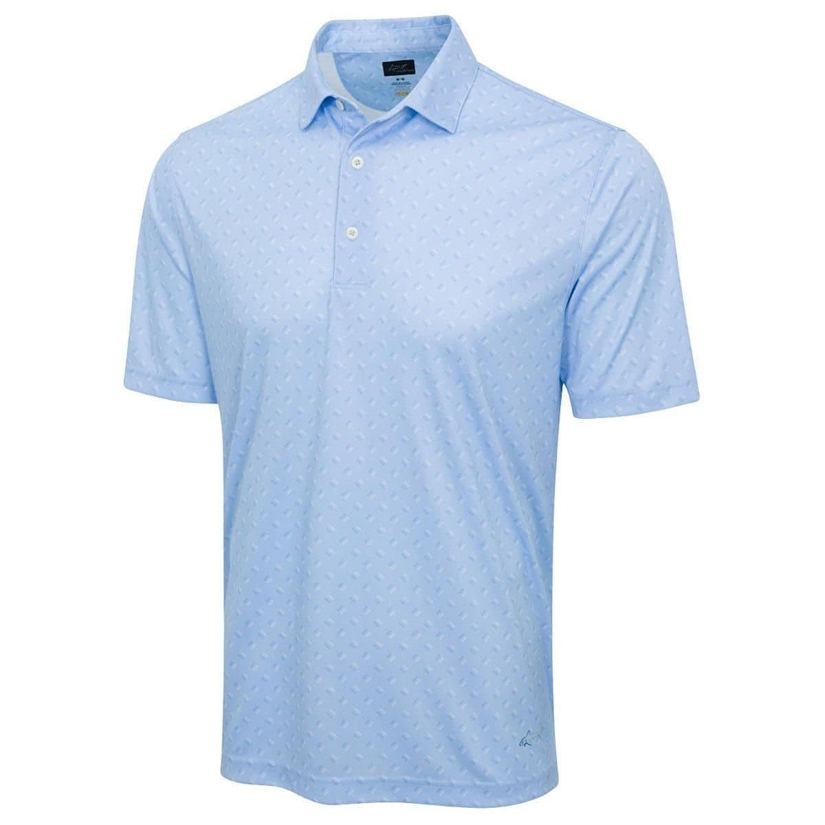 Greg Norman Greg Norman Men's ML75 Microlux Fore Golf Polo Shirt in Baby Blue