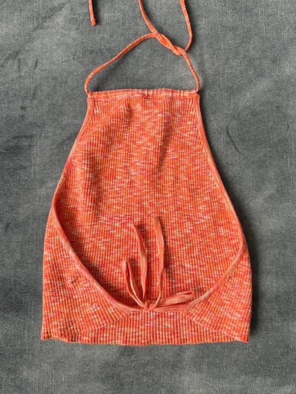 Bershka Bershka orange halterneck knit crop top